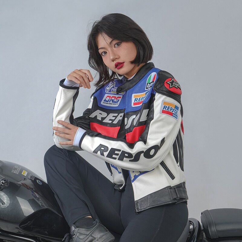 杜汉摩旅赛车服四季通用摩托车骑士秋冬季骑行服PU机车皮衣外套男