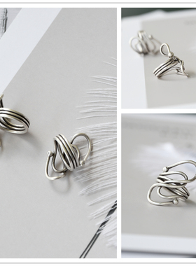 泰国手工纯银音符做旧文艺风尾戒