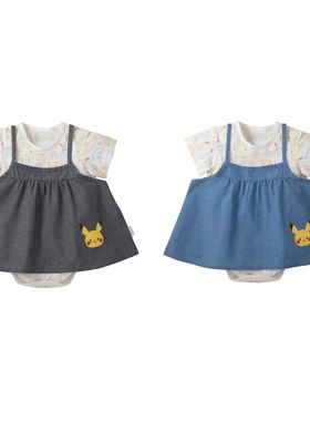 monpoke 口袋妖怪 母婴系列 皮卡丘 婴幼儿 夏季 吊带连衣裙