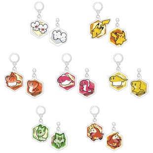 预售 口袋妖怪 一家鼠 新叶喵 米立龙 亚克力挂件套装