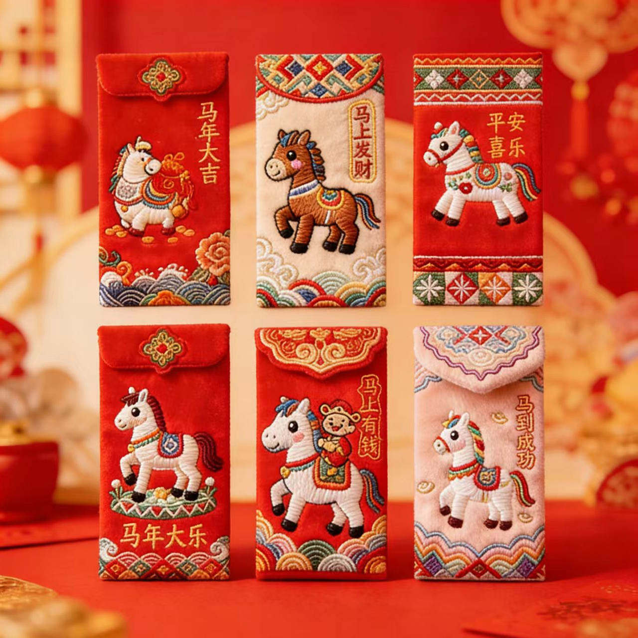 马年5D打印刺绣春节压岁红包