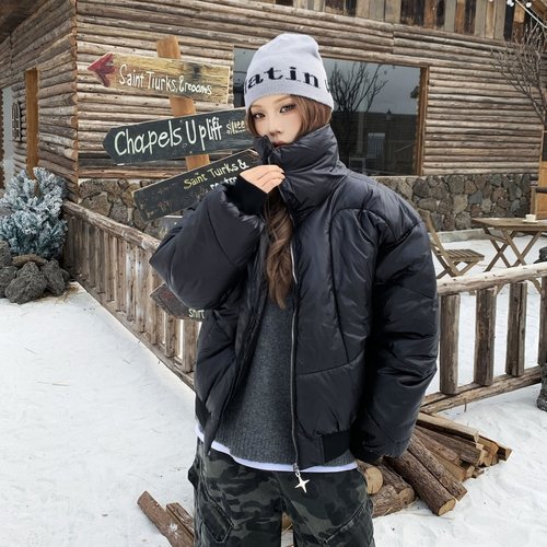 YORAINBOW高领结构拼接棉服