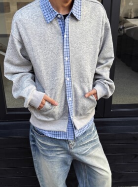 YORAINBOW 秋款翻领衬衫卫衣老钱风通勤高级cleanfit长袖外套polo