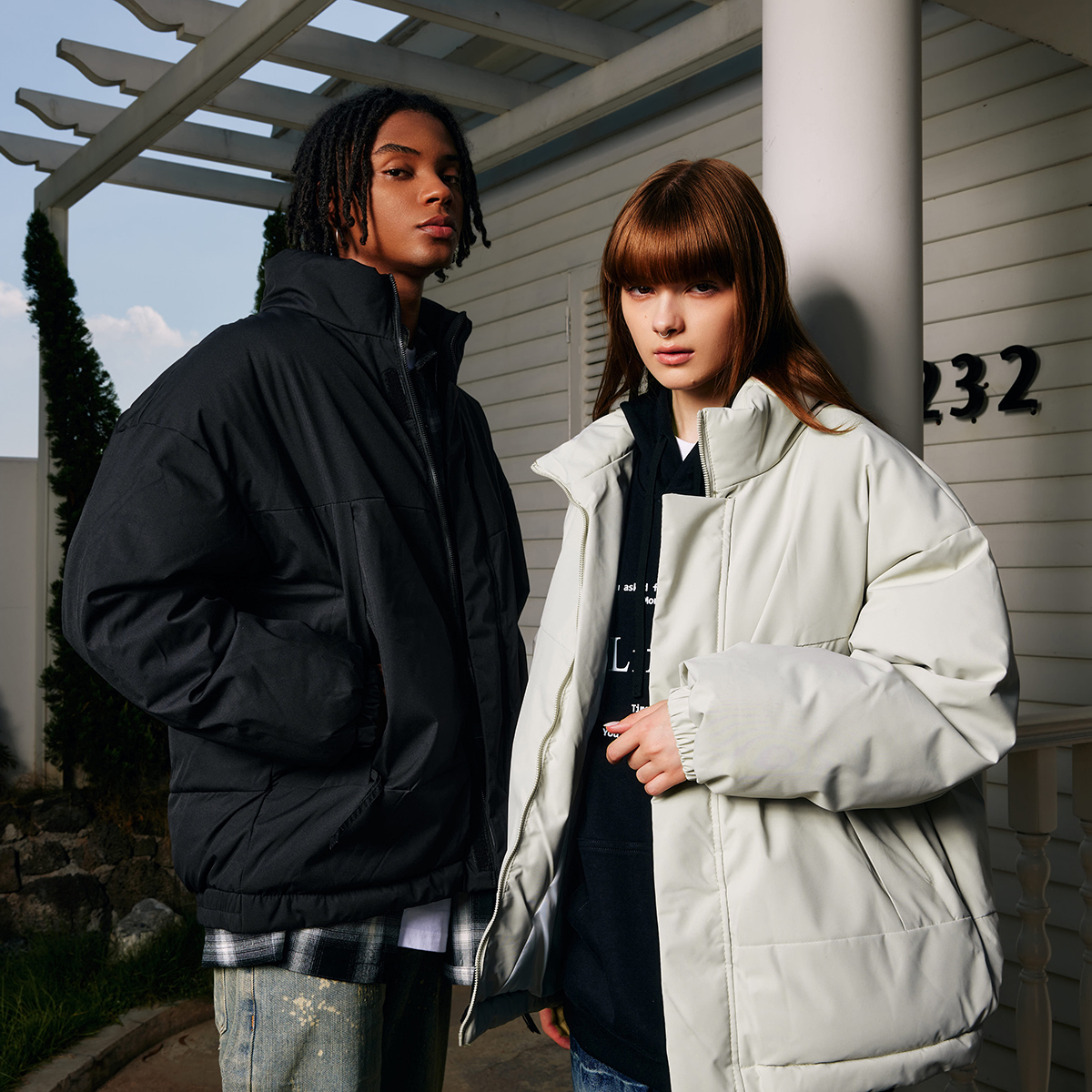 立领冬季休闲潮流棉衣