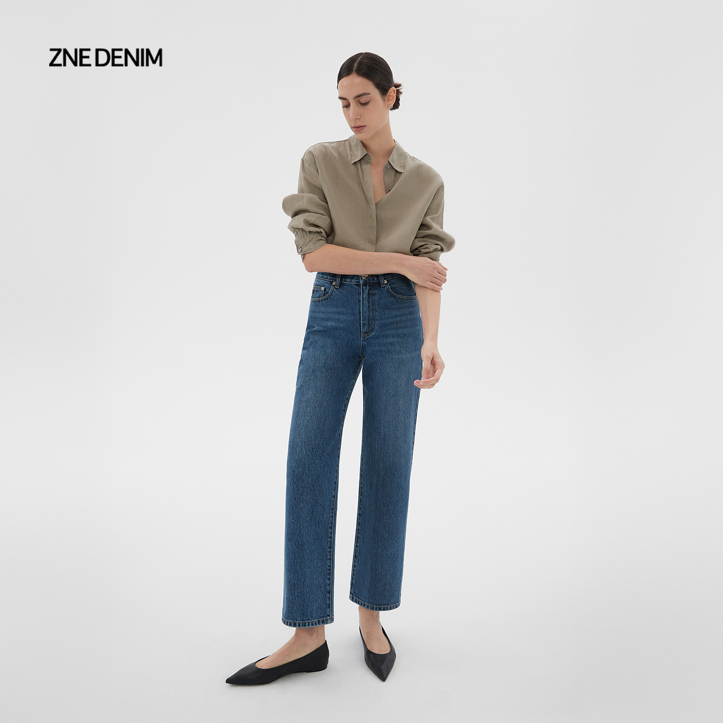 澳棉高腰顯瘦直筒ZNE寬容腿形