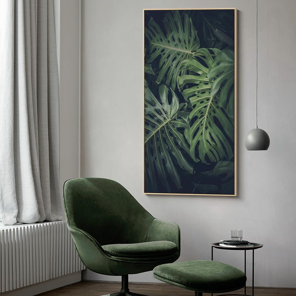 米范家北欧客厅小清新龟背竹装饰画走廊过道竖版玄关挂画餐厅壁画