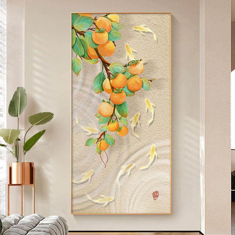 新中式入户玄关装饰画九鱼图客厅走廊过道壁画现代轻奢楼梯间挂画,家居饰品,现代装饰画,淘宝优惠券,粉丝福利购,淘宝优惠卷