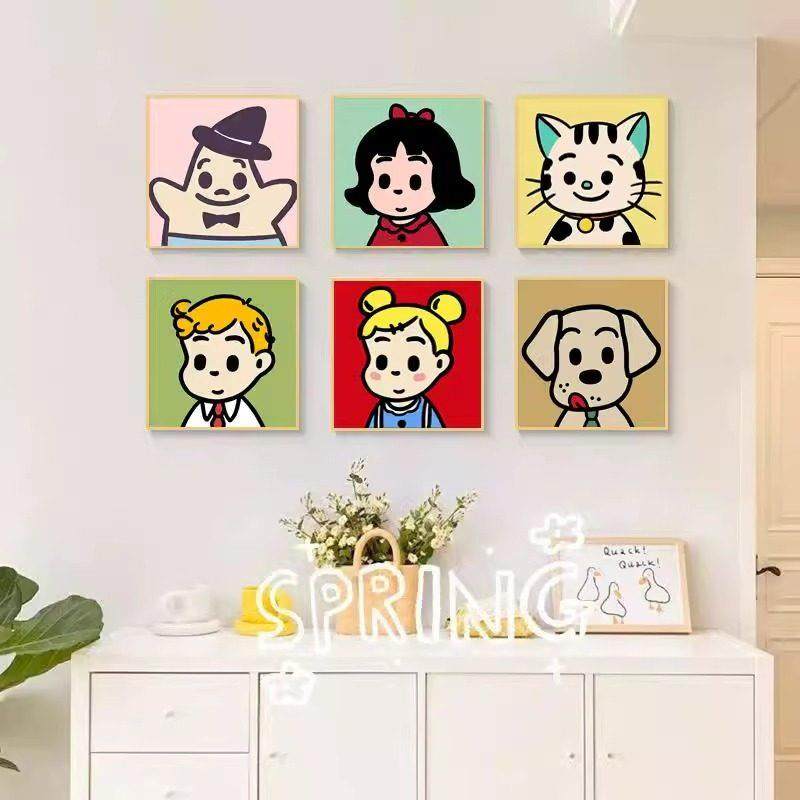 原田治ins风儿童卧室装饰画可爱客厅餐厅组合挂画治愈系床头挂画,家居饰品,现代装饰画,淘宝优惠券,粉丝福利购,淘宝优惠卷