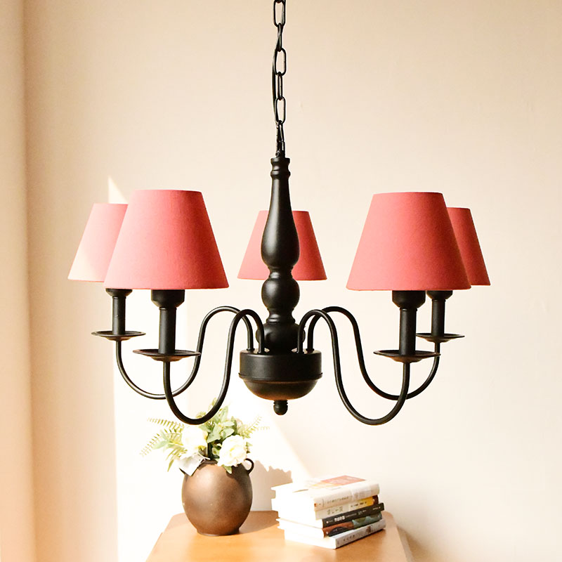 卧室客厅美式铁艺吊灯复古乡村