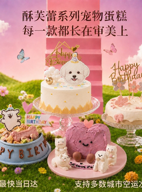 酥芙蕾红丝绒宠物生日冻干蛋糕
