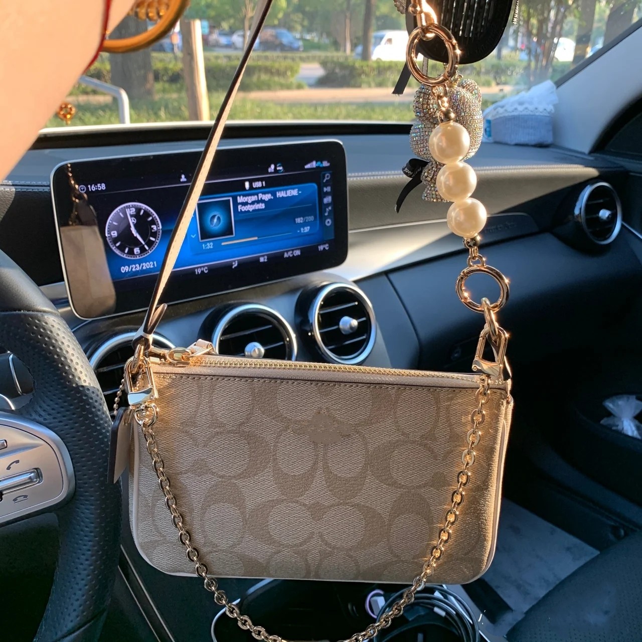 迷你小包包女2022新款早春百搭斜挎腋下包mini老花包轻奢包麻将包