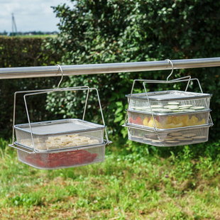 田园手作｜日本制家事问屋不锈钢多层蔬果干晾晒笼鱼干萝卜干蘑菇