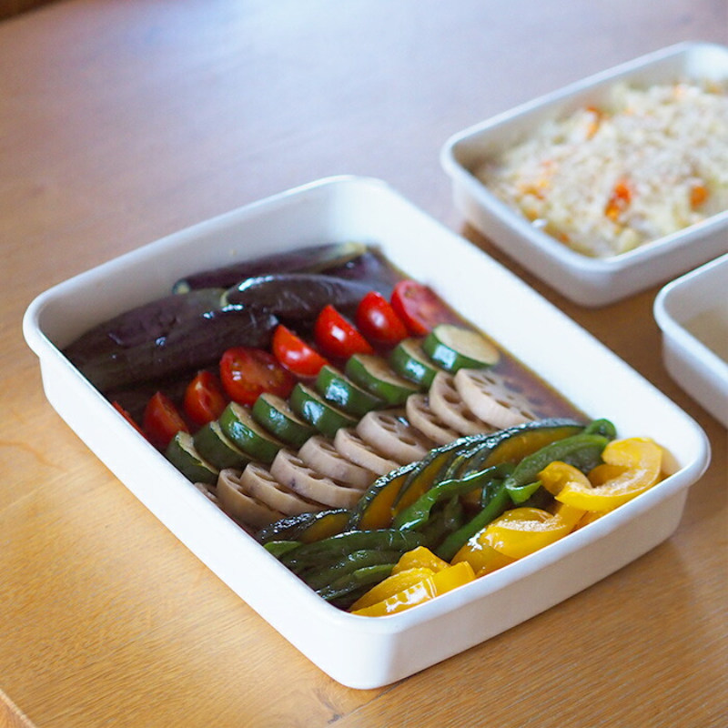 整洁的印象|日本制野田珐琅white series保鲜密封盒可用直火烤箱