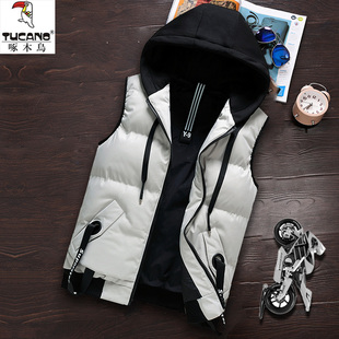 夹克大码 厚款 羽绒棉坎肩外套无袖 马甲背心秋冬季 胖子帅保暖帅 男士