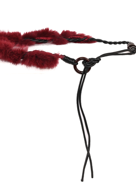 JOSEN原创半腰兔毛装饰男女朋克复古配裤子裙子系带腰绳细腰带红