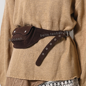 时髦运动风男女复古腰包配裤 子裙子外套麂皮绒面时尚 仿皮腰带皮带