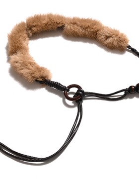 原创兔毛腰带男女朋克个性复古风配饰搭裤子裙子外套时尚细腰绳黑