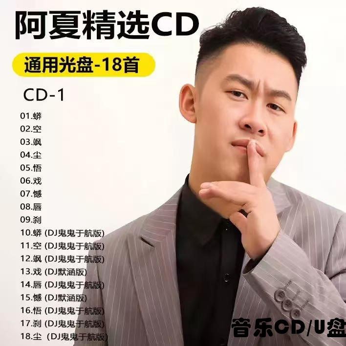 阿厦CD碟片专辑精选U盘家用车载无损音乐光盘唱片