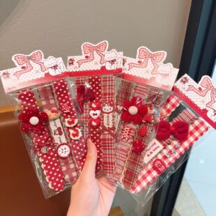 新年喜庆长款儿童发帖可爱魔术贴宝宝不伤发碎发神器小女孩刘海贴