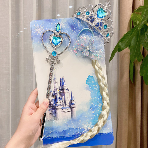 公主假发辫魔法棒皇冠三件套