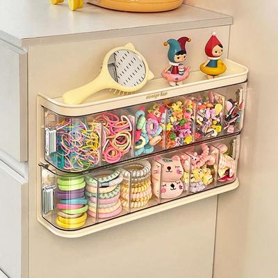 儿童发饰收纳盒壁挂双层大容量首饰品皮筋置物架发夹头绳收纳神器
