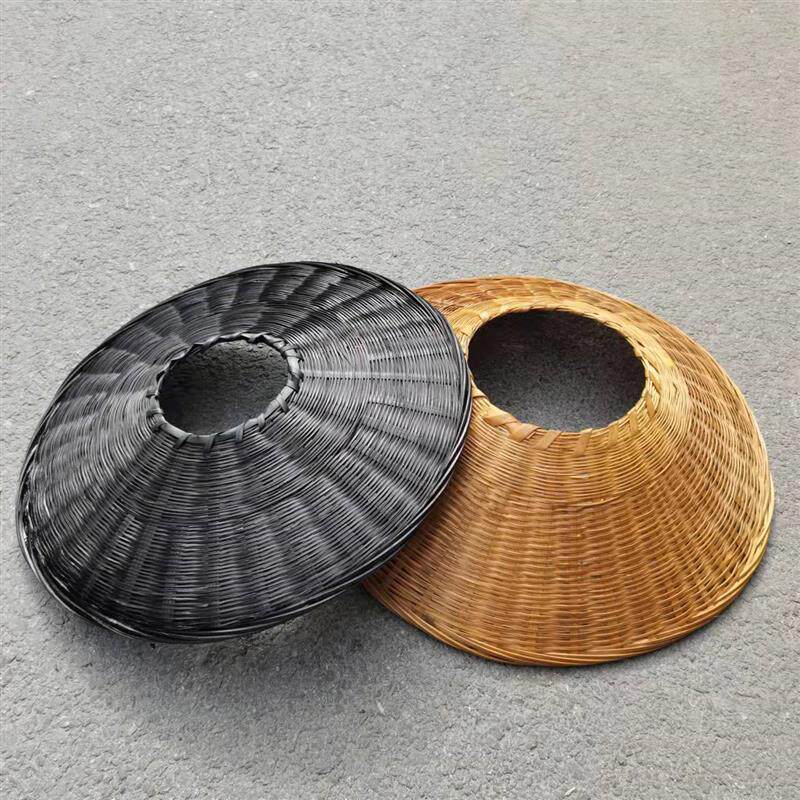 复古斗笠大侠帽空顶道士帽竹笠做旧 黑色竹编帽古风影楼武侠道具