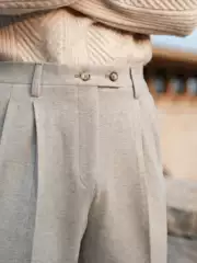 Casual High-Waisted Straight-Leg Naples Trousers, Thick, Warm, Versatile Woolen Trousers, British Style, New Autumn and Winter Men's Style