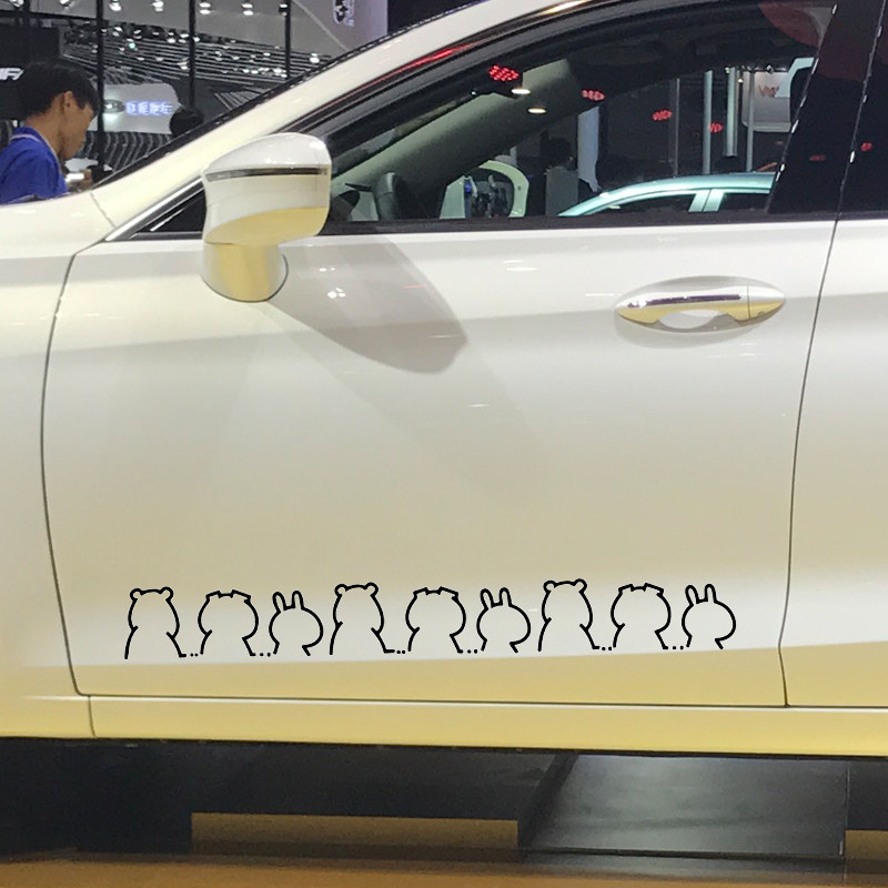 卓鹿 兔子背影车贴 网红同款个性创意汽车车门后档机盖趣味贴纸