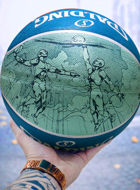 斯伯丁官方正品七号成人比赛耐磨水泥地花式涂鸦街头篮球84-453Y