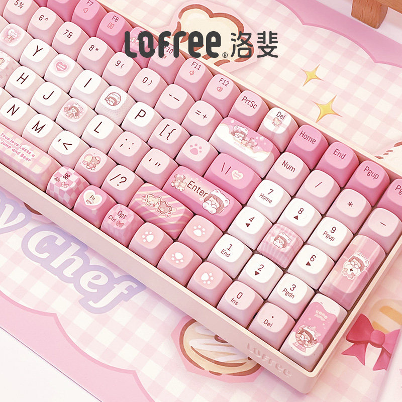Lofree洛斐肉肉酱小翘键帽PBT五面热升华工艺68/100键不打油球帽高性价比高么？