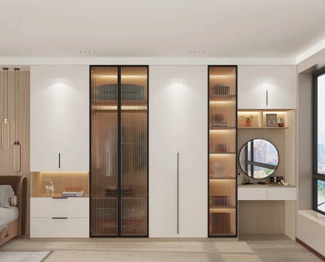 全屋家具衣柜定制整体北欧轻奢极简衣柜高级灰衣橱衣帽间定做