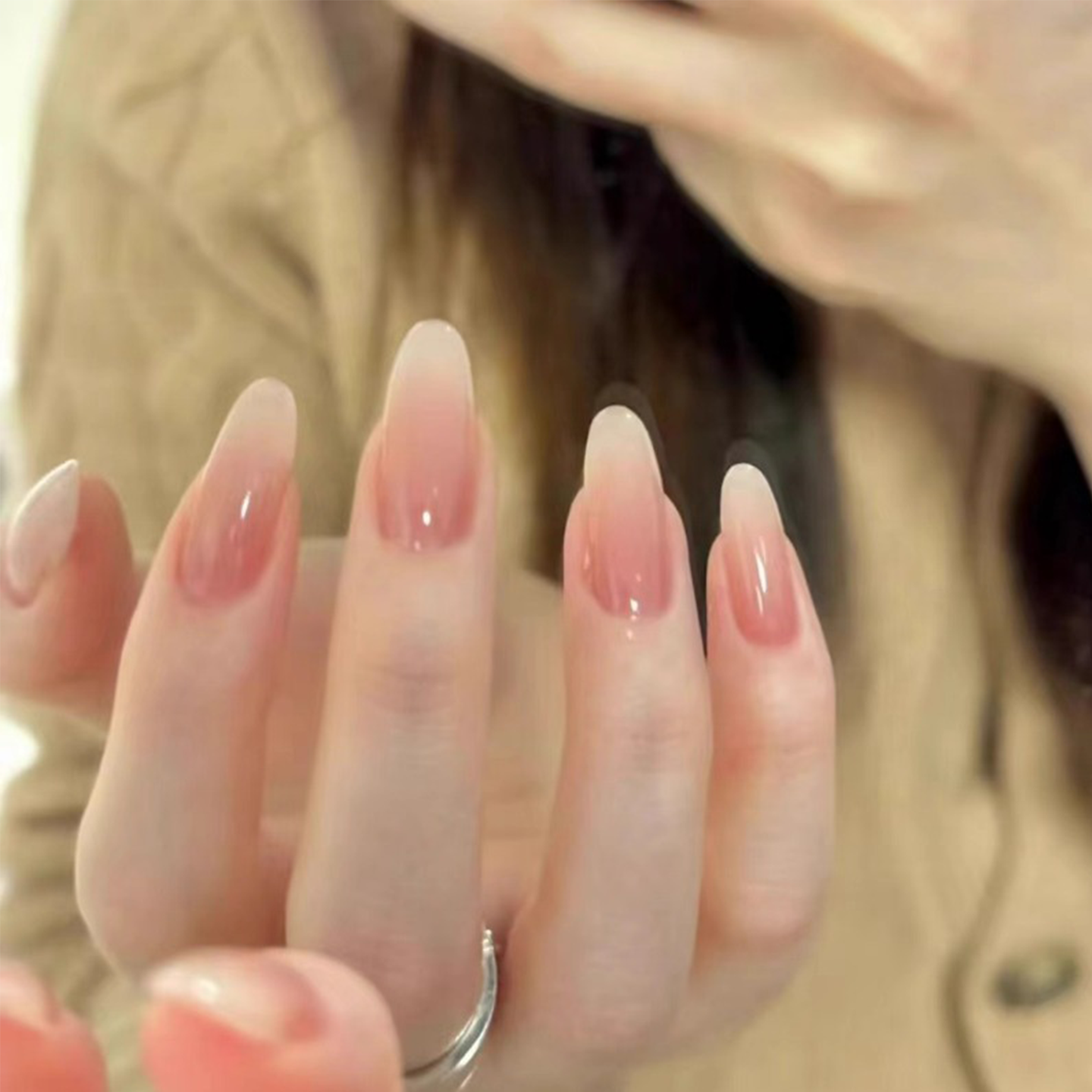 裸色渐变自然粉手工穿戴甲2025新款中长款韩式秋冬高级感指甲贴片,彩妆/香水/美妆工具,穿戴甲/甲片,淘宝优惠券,粉丝福利购,淘宝优惠卷