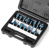 修边机刀头电木开槽镂铣刀直刀木工工具 4柄15件套木工铣刀套装