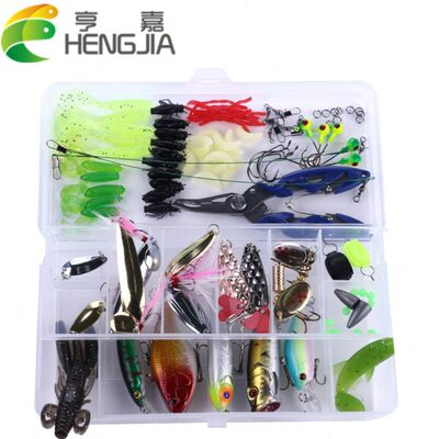 HENGJIA路亚饵110件套装海鲈鱼假饵软饵渔具配件淡海水鱼饵