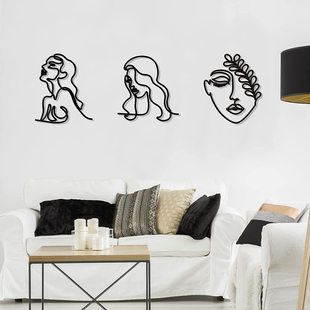 金属抽象人体艺术现代墙面家居客厅卧室浴室装 饰镂空铁艺剪影