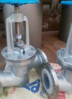 J41F46-16P 直通式衬氟截止阀 J44F46 角式衬氟截止阀