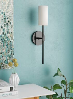 黑色北欧壁灯新款简约现代卧室床头灯直杆客厅沙发背景墙壁挂灯具