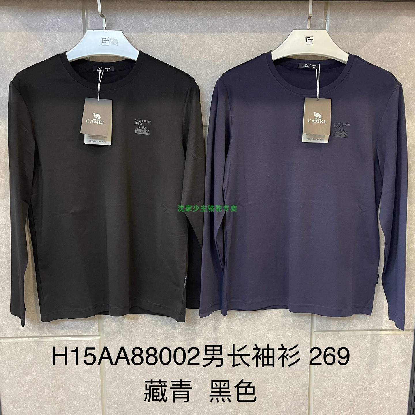 H15AA88002商场同款专柜正品代购 2025秋冬新款 男款圆领长袖T恤