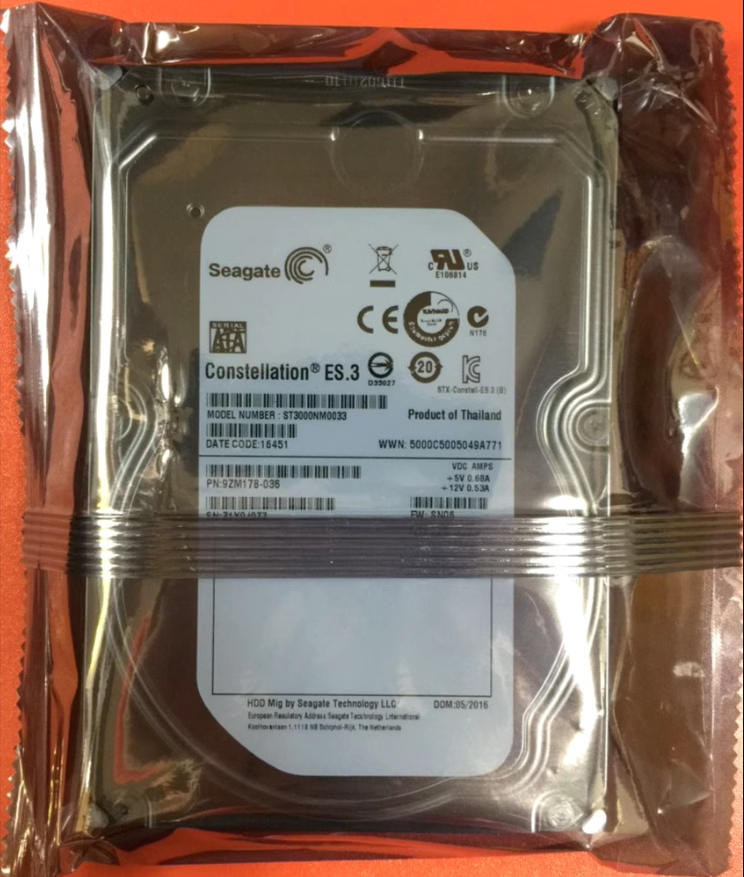 原装希捷ST3000NM0033 3T 7.2K SATA 3.5 ES.3企业硬盘9ZM170-006