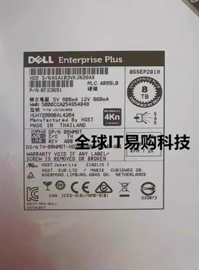 DELL 0RWM9T RWM9T 8T 8TB SAS SC8000 SCV3000 SC5020 康贝硬盘