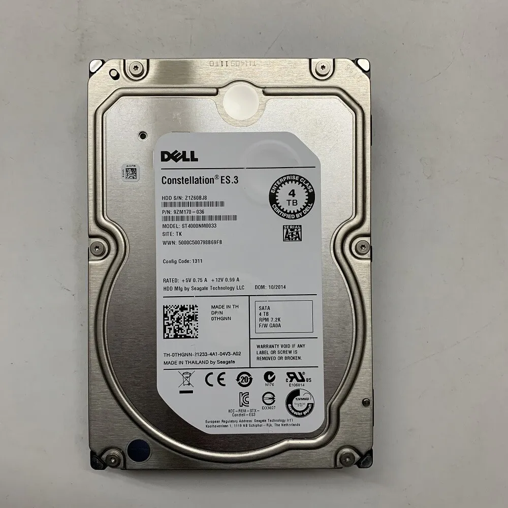 原装DELL ST4000NM0033 09PR63 4T SATA 7.2K 0THGNN 服务器硬盘