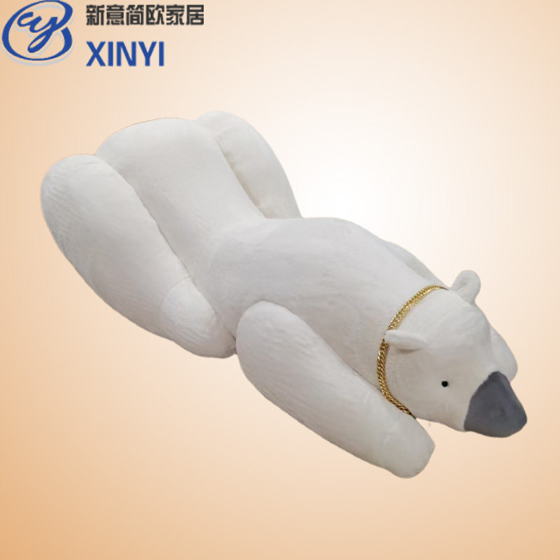设计师简约别墅北极熊翘臀沙发创意布艺动物造型趴趴熊单懒人躺椅