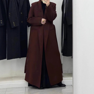 【安可拉红加长款】双面羊绒大衣女秋冬季新款过膝高级感韩系外套