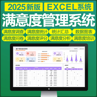 Excel表格客户员工满意度调查软件系统问卷评分统计分析统计报表