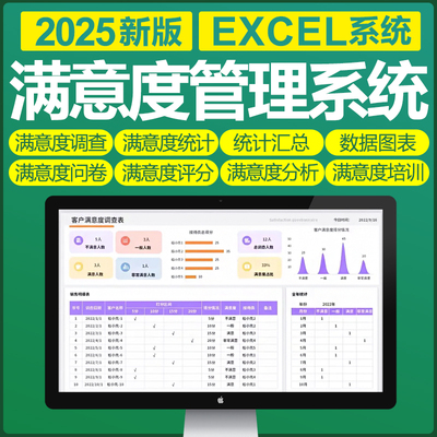 Excel表格客户员工满意度调查软件系统问卷评分统计分析统计报表