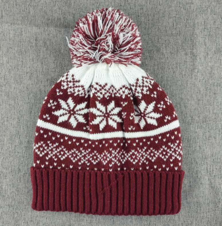 冬季欧美潮流宽檐女款针织红色休闲保暖青年欧美逛街针织帽子