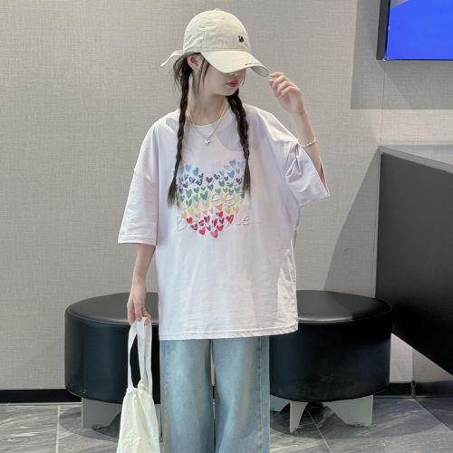 女童韩系短袖夏装2026夏季新款女童短袖T恤宽松夏装半袖体恤套装
