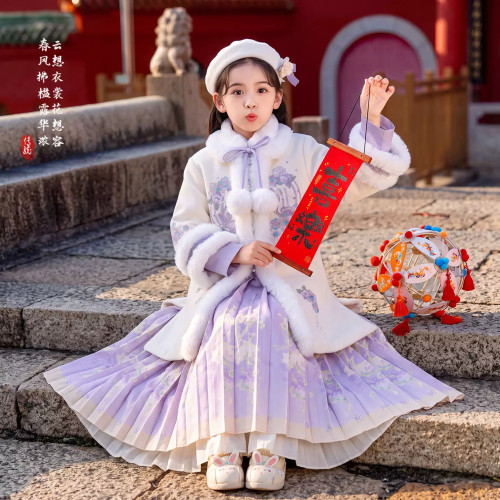 汉服国风中式加厚明制套装2026新款儿童女孩超仙冬季女童冬季古装
