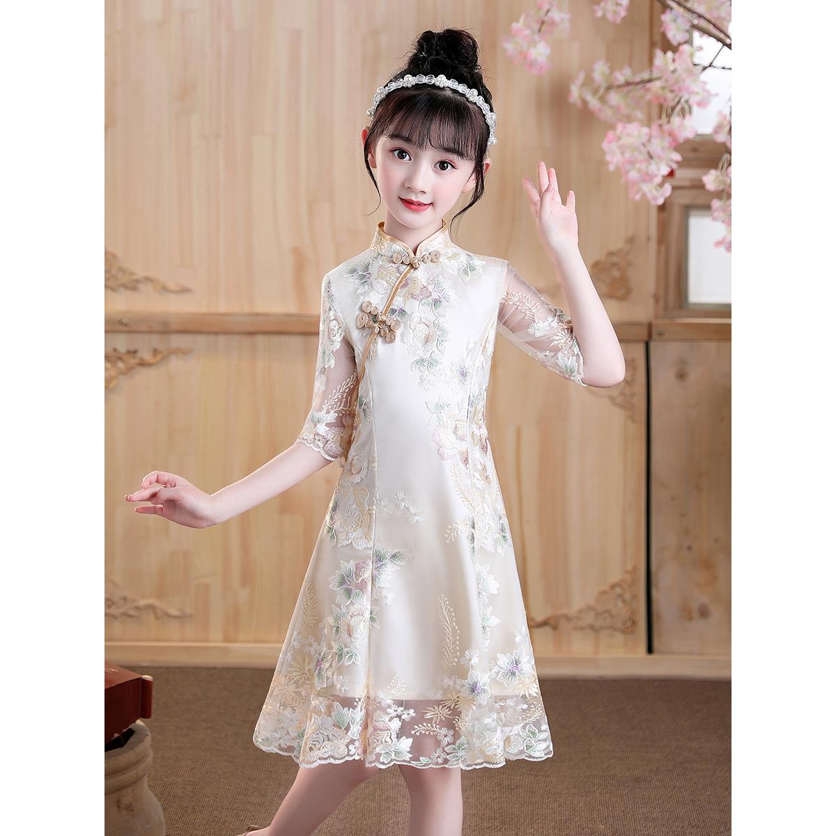 礼服女孩公主裙唐装演出服