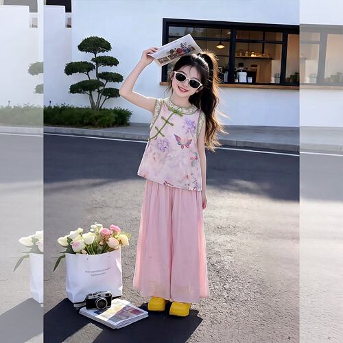 女童夏季新中式套装2026新款洋气夏装衣服儿童装女宝宝国风两件套